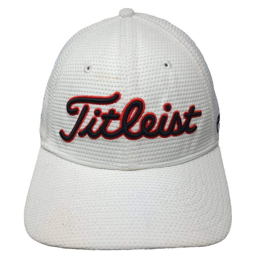 New Era Baseball Cap White XL Titleist Pro V1 FJ Golf Waffle Stretch Fit Hat